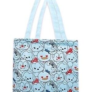 Disney Tsum Tsum 15"x 15" Foldable shopping bag, Turquoise, Stitch Mickey Donald